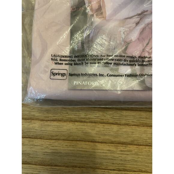 Vtg Springmaid Sheets Pinafore Pink Double Flat Sheet Mattress NOS Cotton Blend - Picture 3 of 7